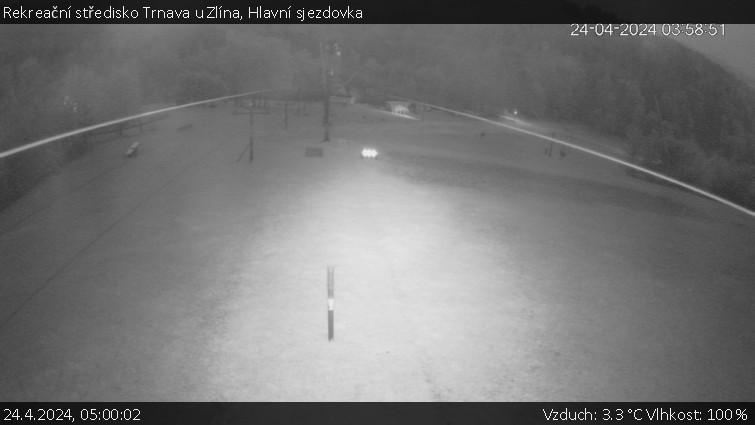 Rekreační středisko Trnava u Zlína - Hlavní sjezdovka - 24.4.2024 v 05:00