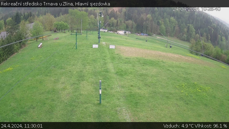 Rekreační středisko Trnava u Zlína - Hlavní sjezdovka - 24.4.2024 v 11:30