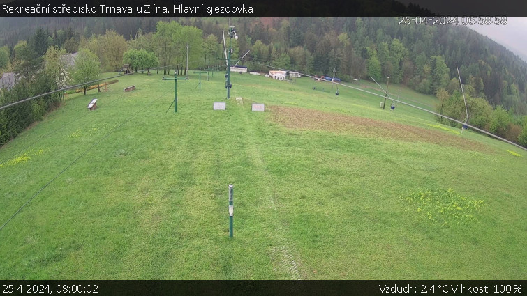 Rekreační středisko Trnava u Zlína - Hlavní sjezdovka - 25.4.2024 v 08:00