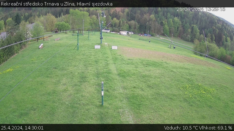 Rekreační středisko Trnava u Zlína - Hlavní sjezdovka - 25.4.2024 v 14:30
