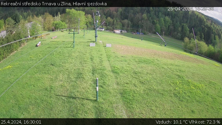 Rekreační středisko Trnava u Zlína - Hlavní sjezdovka - 25.4.2024 v 16:30
