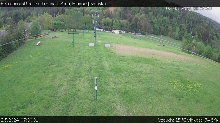 Rekreační středisko Trnava u Zlína - Hlavní sjezdovka - 2.5.2024 v 07:30