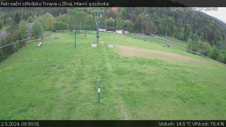 Rekreační středisko Trnava u Zlína - Hlavní sjezdovka - 2.5.2024 v 08:30