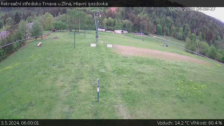 Rekreační středisko Trnava u Zlína - Hlavní sjezdovka - 3.5.2024 v 06:00