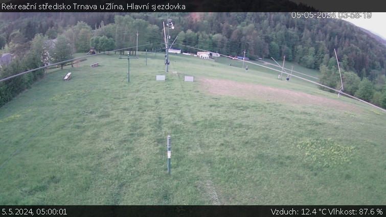 Rekreační středisko Trnava u Zlína - Hlavní sjezdovka - 5.5.2024 v 05:00