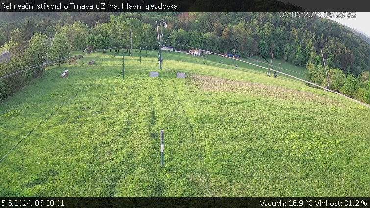 Rekreační středisko Trnava u Zlína - Hlavní sjezdovka - 5.5.2024 v 06:30