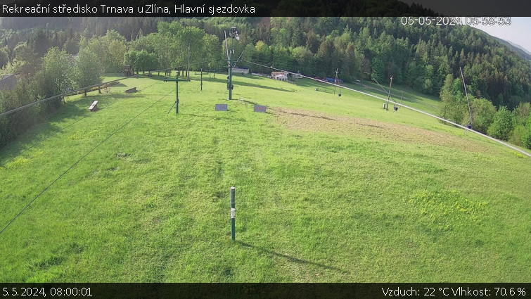 Rekreační středisko Trnava u Zlína - Hlavní sjezdovka - 5.5.2024 v 08:00
