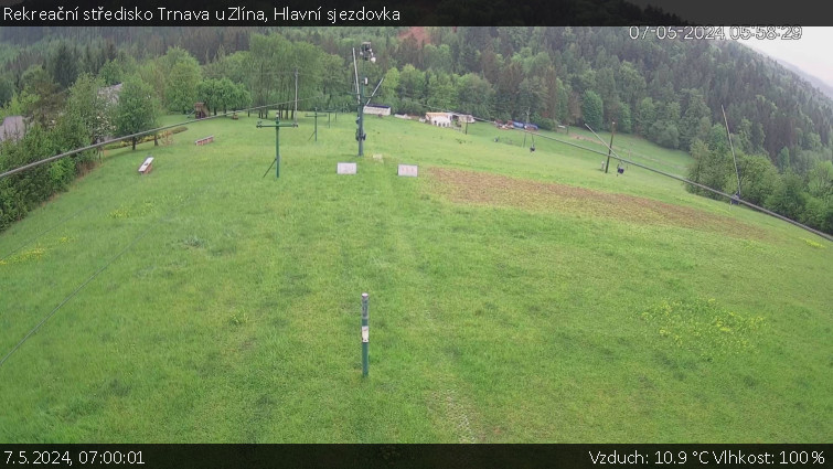 Rekreační středisko Trnava u Zlína - Hlavní sjezdovka - 7.5.2024 v 07:00