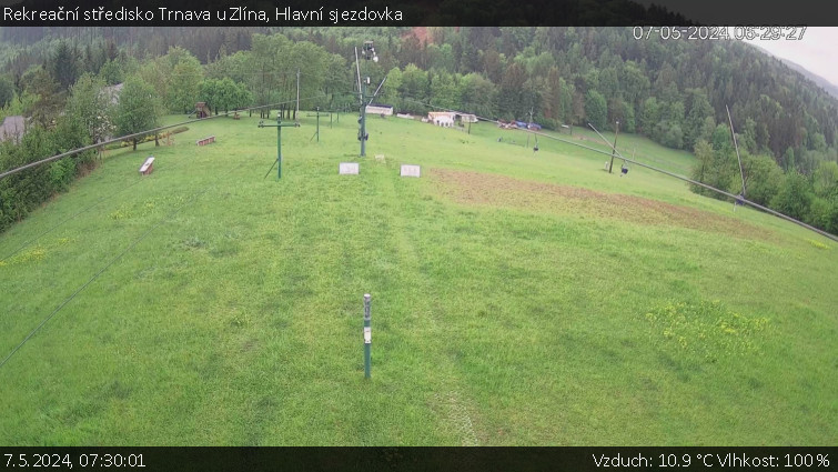 Rekreační středisko Trnava u Zlína - Hlavní sjezdovka - 7.5.2024 v 07:30