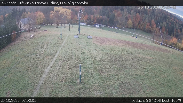 Rekreační středisko Trnava u Zlína - Hlavní sjezdovka - 26.10.2025 v 07:00 Rekreační středisko Trnava u Zlína - Hlavní sjezdovka - 26.10.2025 v 07:00