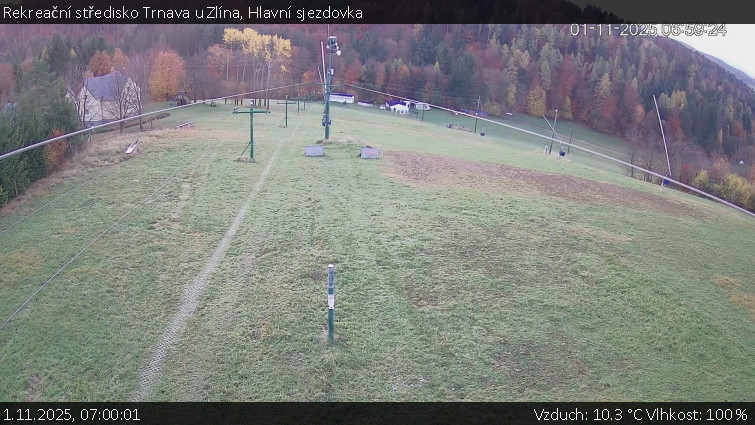 Rekreační středisko Trnava u Zlína - Hlavní sjezdovka - 1.11.2025 v 07:00 Rekreační středisko Trnava u Zlína - Hlavní sjezdovka - 1.11.2025 v 07:00