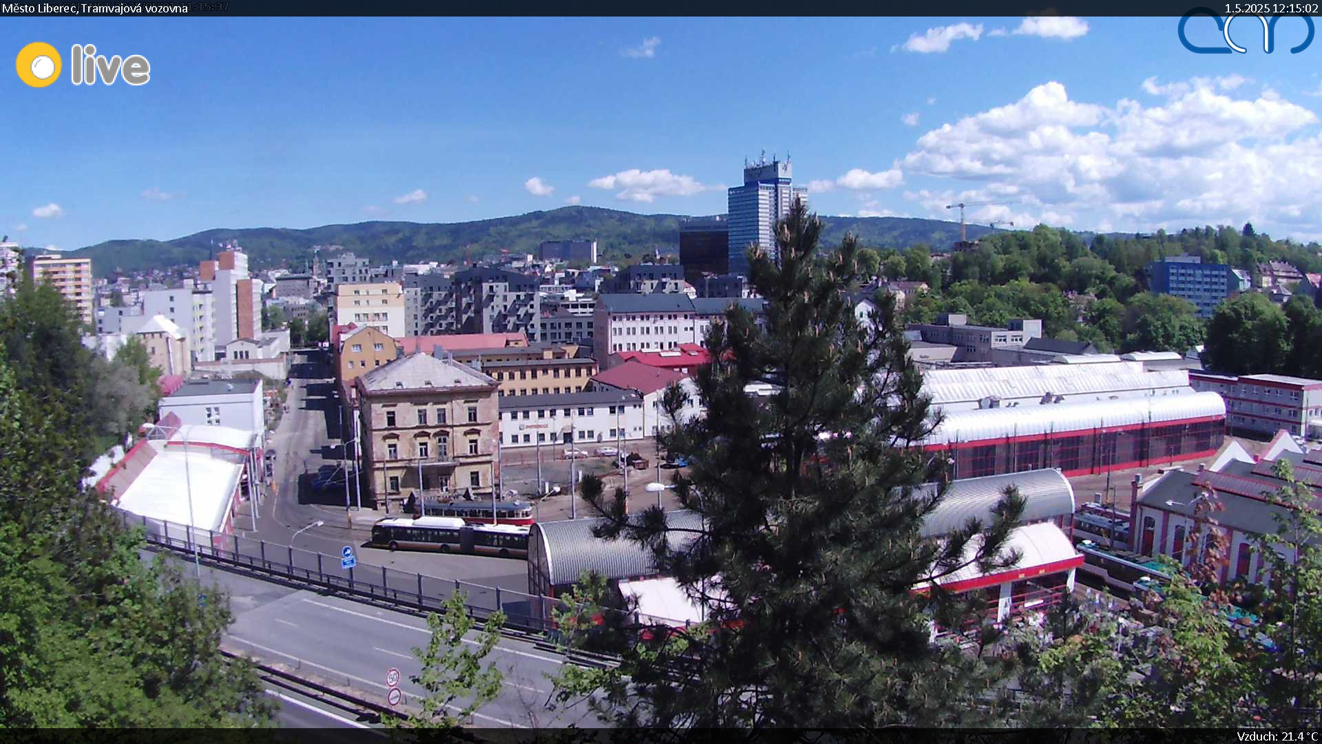 Snímek z webkamery Liberec