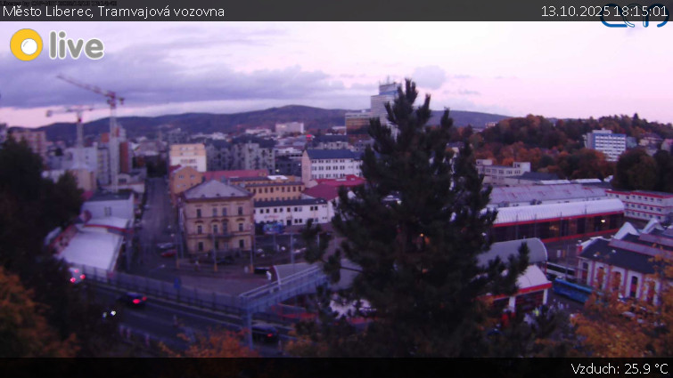 Město Liberec - Tramvajová vozovna - 13.10.2025 v 18:15 Město Liberec - Tramvajová vozovna - 13.10.2025 v 18:15