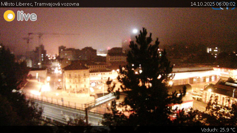 Město Liberec - Tramvajová vozovna - 14.10.2025 v 06:00 Město Liberec - Tramvajová vozovna - 14.10.2025 v 06:00