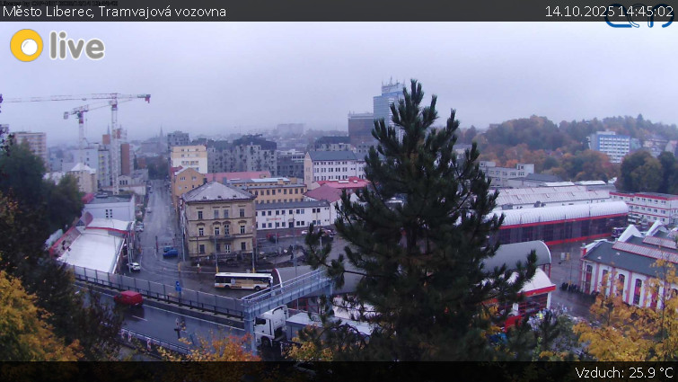 Město Liberec - Tramvajová vozovna - 14.10.2025 v 14:45 Město Liberec - Tramvajová vozovna - 14.10.2025 v 14:45