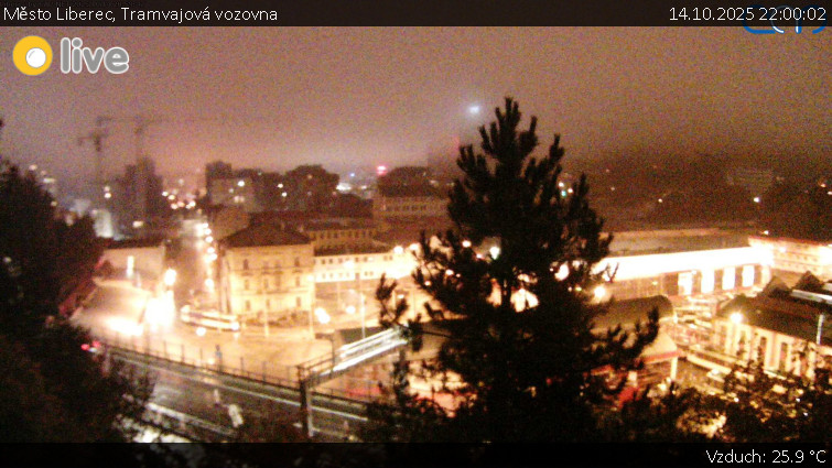 Město Liberec - Tramvajová vozovna - 14.10.2025 v 22:00 Město Liberec - Tramvajová vozovna - 14.10.2025 v 22:00