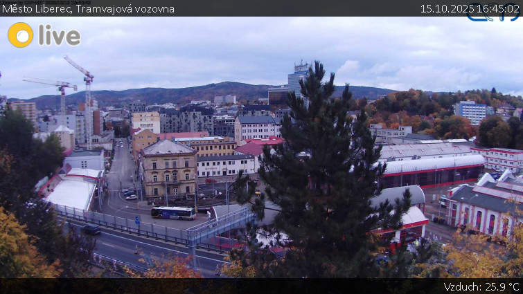 Město Liberec - Tramvajová vozovna - 15.10.2025 v 16:45 Město Liberec - Tramvajová vozovna - 15.10.2025 v 16:45