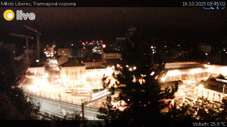 Město Liberec - Tramvajová vozovna - 16.10.2025 v 03:45 Město Liberec - Tramvajová vozovna - 16.10.2025 v 03:45