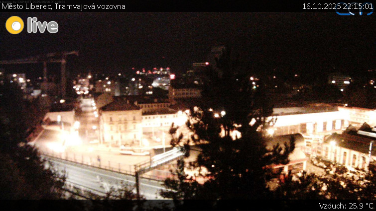 Město Liberec - Tramvajová vozovna - 16.10.2025 v 22:15 Město Liberec - Tramvajová vozovna - 16.10.2025 v 22:15