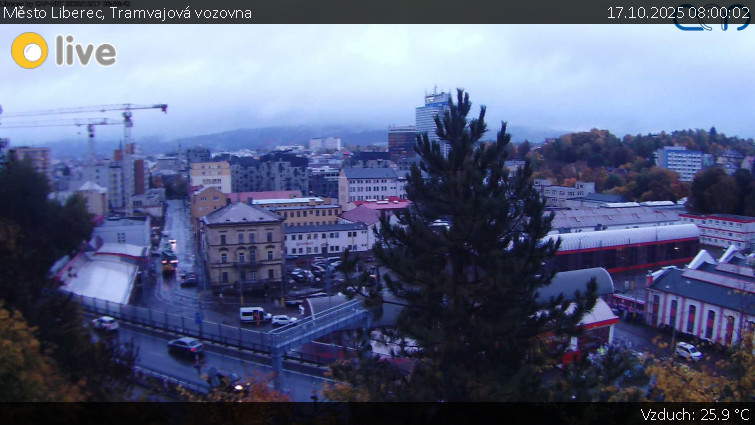 Město Liberec - Tramvajová vozovna - 17.10.2025 v 08:00 Město Liberec - Tramvajová vozovna - 17.10.2025 v 08:00