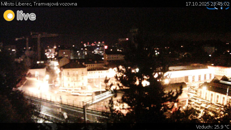Město Liberec - Tramvajová vozovna - 17.10.2025 v 23:45 Město Liberec - Tramvajová vozovna - 17.10.2025 v 23:45