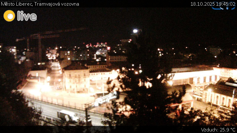 Město Liberec - Tramvajová vozovna - 18.10.2025 v 19:45 Město Liberec - Tramvajová vozovna - 18.10.2025 v 19:45