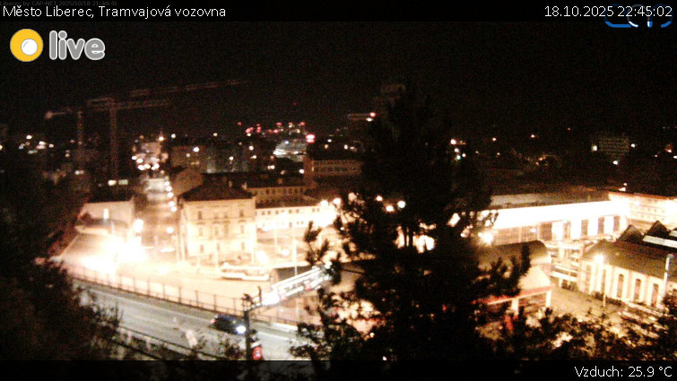 Město Liberec - Tramvajová vozovna - 18.10.2025 v 22:45 Město Liberec - Tramvajová vozovna - 18.10.2025 v 22:45