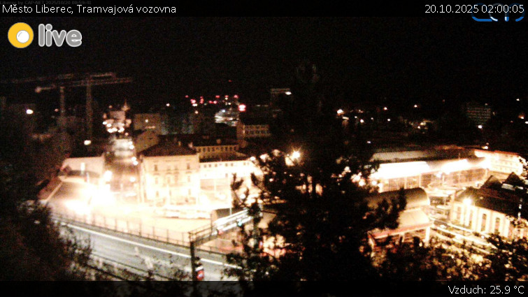Město Liberec - Tramvajová vozovna - 20.10.2025 v 02:00 Město Liberec - Tramvajová vozovna - 20.10.2025 v 02:00