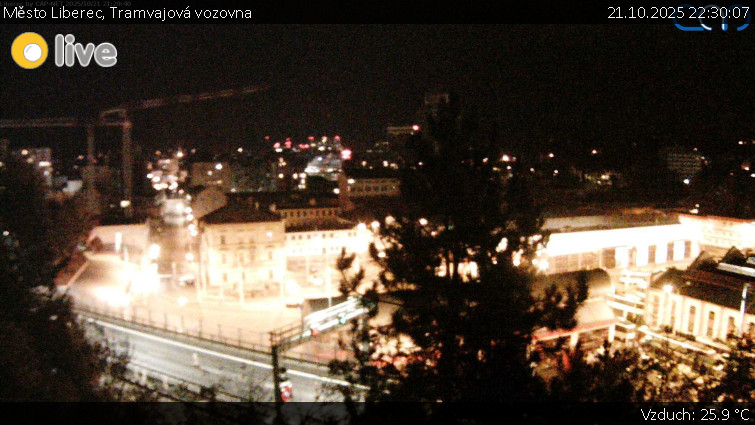 Město Liberec - Tramvajová vozovna - 21.10.2025 v 22:30 Město Liberec - Tramvajová vozovna - 21.10.2025 v 22:30