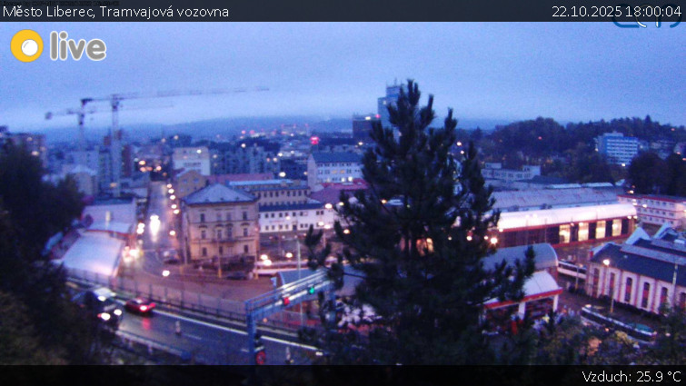 Město Liberec - Tramvajová vozovna - 22.10.2025 v 18:00 Město Liberec - Tramvajová vozovna - 22.10.2025 v 18:00