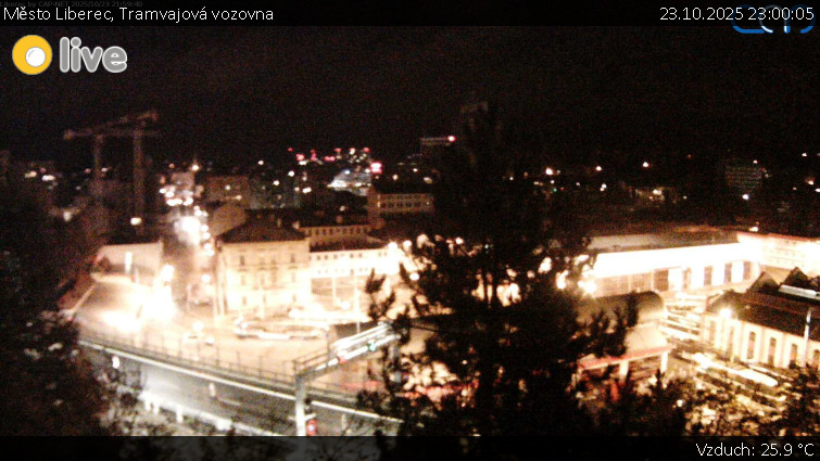 Město Liberec - Tramvajová vozovna - 23.10.2025 v 23:00 Město Liberec - Tramvajová vozovna - 23.10.2025 v 23:00
