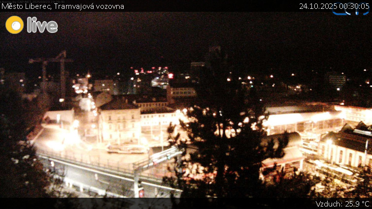 Město Liberec - Tramvajová vozovna - 24.10.2025 v 00:30 Město Liberec - Tramvajová vozovna - 24.10.2025 v 00:30