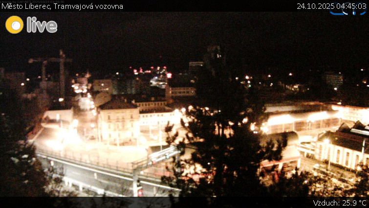 Město Liberec - Tramvajová vozovna - 24.10.2025 v 04:45 Město Liberec - Tramvajová vozovna - 24.10.2025 v 04:45
