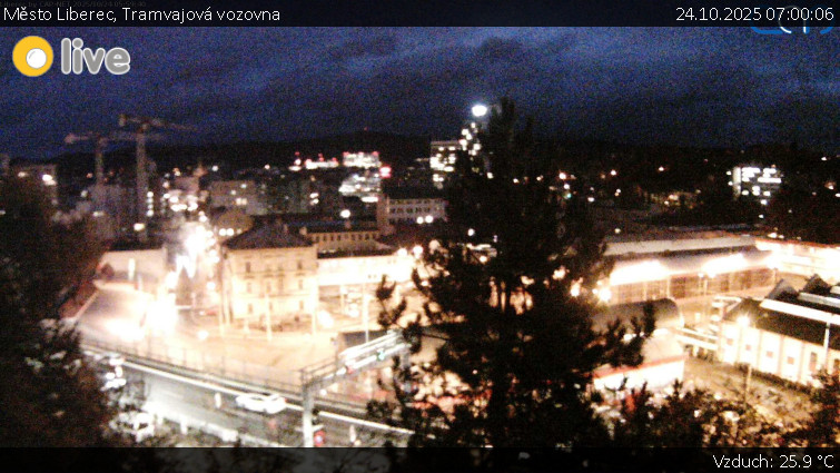 Město Liberec - Tramvajová vozovna - 24.10.2025 v 07:00 Město Liberec - Tramvajová vozovna - 24.10.2025 v 07:00