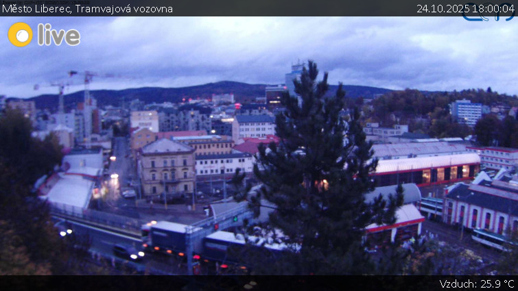 Město Liberec - Tramvajová vozovna - 24.10.2025 v 18:00 Město Liberec - Tramvajová vozovna - 24.10.2025 v 18:00
