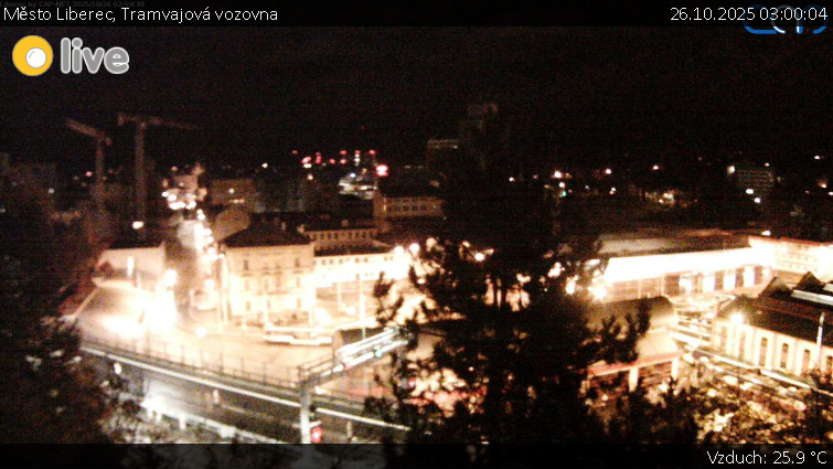 Město Liberec - Tramvajová vozovna - 26.10.2025 v 03:00 Město Liberec - Tramvajová vozovna - 26.10.2025 v 03:00