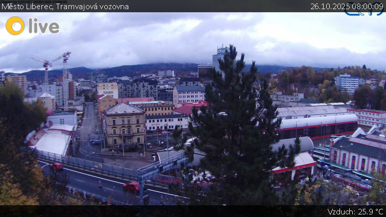 Město Liberec - Tramvajová vozovna - 26.10.2025 v 08:00 Město Liberec - Tramvajová vozovna - 26.10.2025 v 08:00