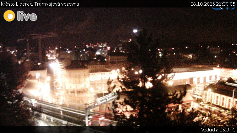 Město Liberec - Tramvajová vozovna - 28.10.2025 v 21:30 Město Liberec - Tramvajová vozovna - 28.10.2025 v 21:30