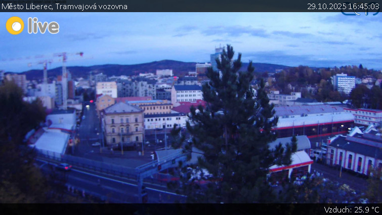 Město Liberec - Tramvajová vozovna - 29.10.2025 v 16:45 Město Liberec - Tramvajová vozovna - 29.10.2025 v 16:45