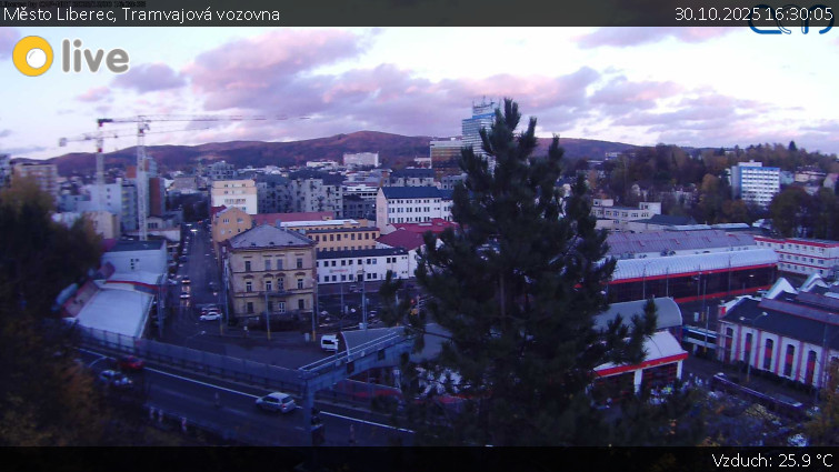 Město Liberec - Tramvajová vozovna - 30.10.2025 v 16:30 Město Liberec - Tramvajová vozovna - 30.10.2025 v 16:30