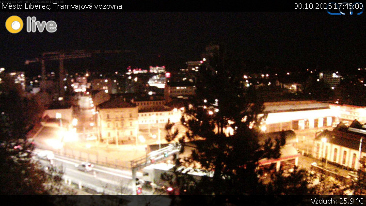 Město Liberec - Tramvajová vozovna - 30.10.2025 v 17:45 Město Liberec - Tramvajová vozovna - 30.10.2025 v 17:45