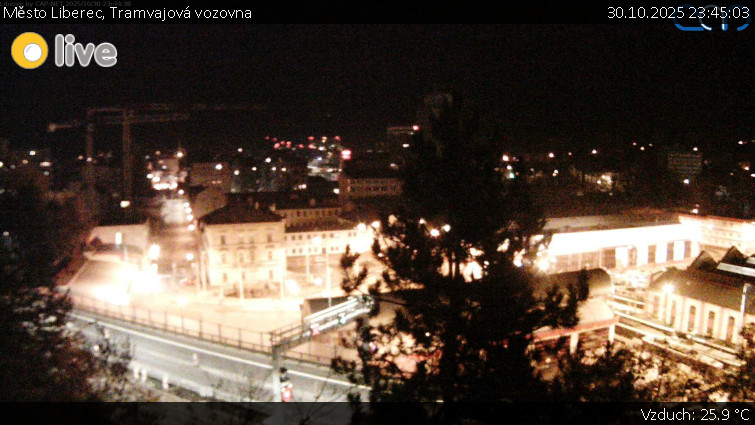 Město Liberec - Tramvajová vozovna - 30.10.2025 v 23:45 Město Liberec - Tramvajová vozovna - 30.10.2025 v 23:45