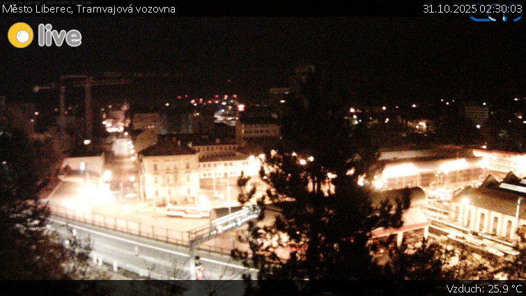 Město Liberec - Tramvajová vozovna - 31.10.2025 v 02:30 Město Liberec - Tramvajová vozovna - 31.10.2025 v 02:30
