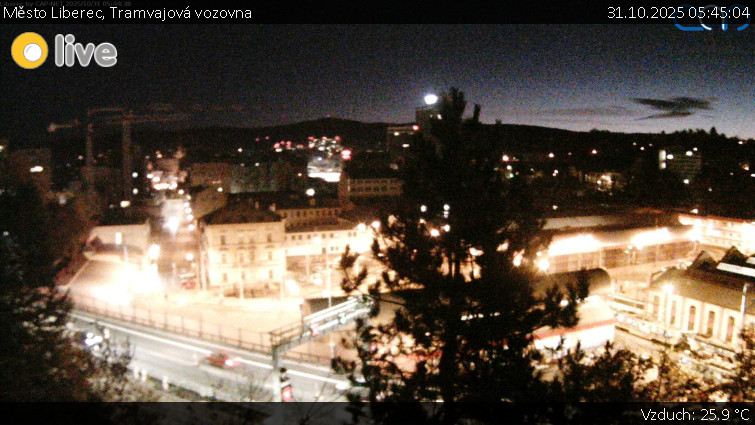 Město Liberec - Tramvajová vozovna - 31.10.2025 v 05:45 Město Liberec - Tramvajová vozovna - 31.10.2025 v 05:45