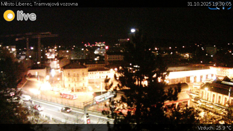 Město Liberec - Tramvajová vozovna - 31.10.2025 v 19:30 Město Liberec - Tramvajová vozovna - 31.10.2025 v 19:30