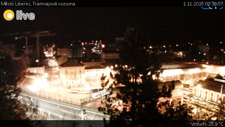 Město Liberec - Tramvajová vozovna - 1.11.2025 v 02:30 Město Liberec - Tramvajová vozovna - 1.11.2025 v 02:30