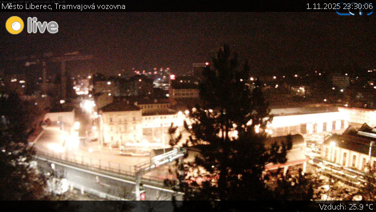 Město Liberec - Tramvajová vozovna - 1.11.2025 v 23:30 Město Liberec - Tramvajová vozovna - 1.11.2025 v 23:30