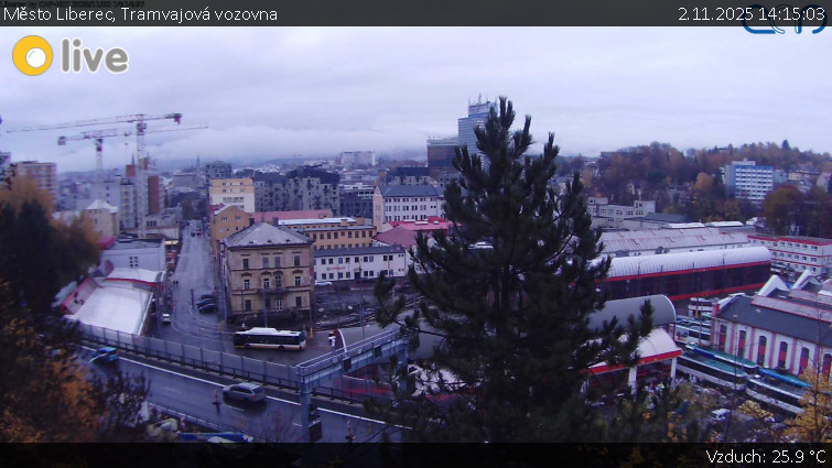 Město Liberec - Tramvajová vozovna - 2.11.2025 v 14:15 Město Liberec - Tramvajová vozovna - 2.11.2025 v 14:15
