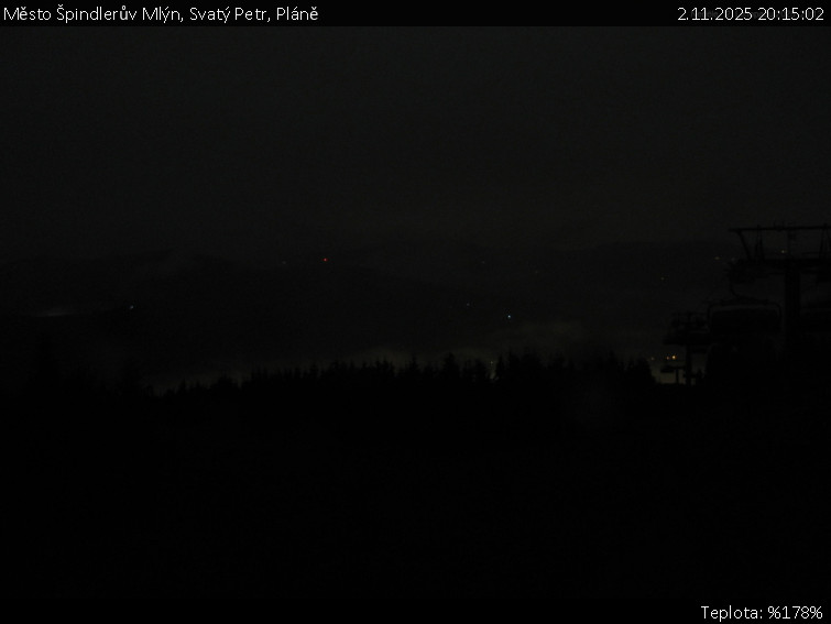 Město Špindlerův Mlýn - Svatý Petr, Pláně - 2.11.2025 v 20:15 Město Špindlerův Mlýn - Svatý Petr, Pláně - 2.11.2025 v 20:15