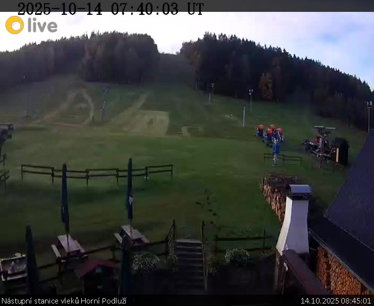 Skiareál Horní Podluží - Nástupní stanice vleků Horní Podluží - 14.10.2025 v 08:45 Skiareál Horní Podluží - Nástupní stanice vleků Horní Podluží - 14.10.2025 v 08:45